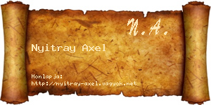 Nyitray Axel névjegykártya